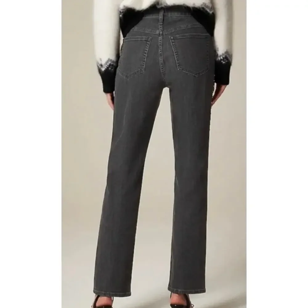 J.Crew Studded High Rise Straight Jean 1996 Semi Stretch Washed Black US 29 MWT